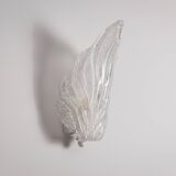 Pair of vintage glass leaf wall lamps