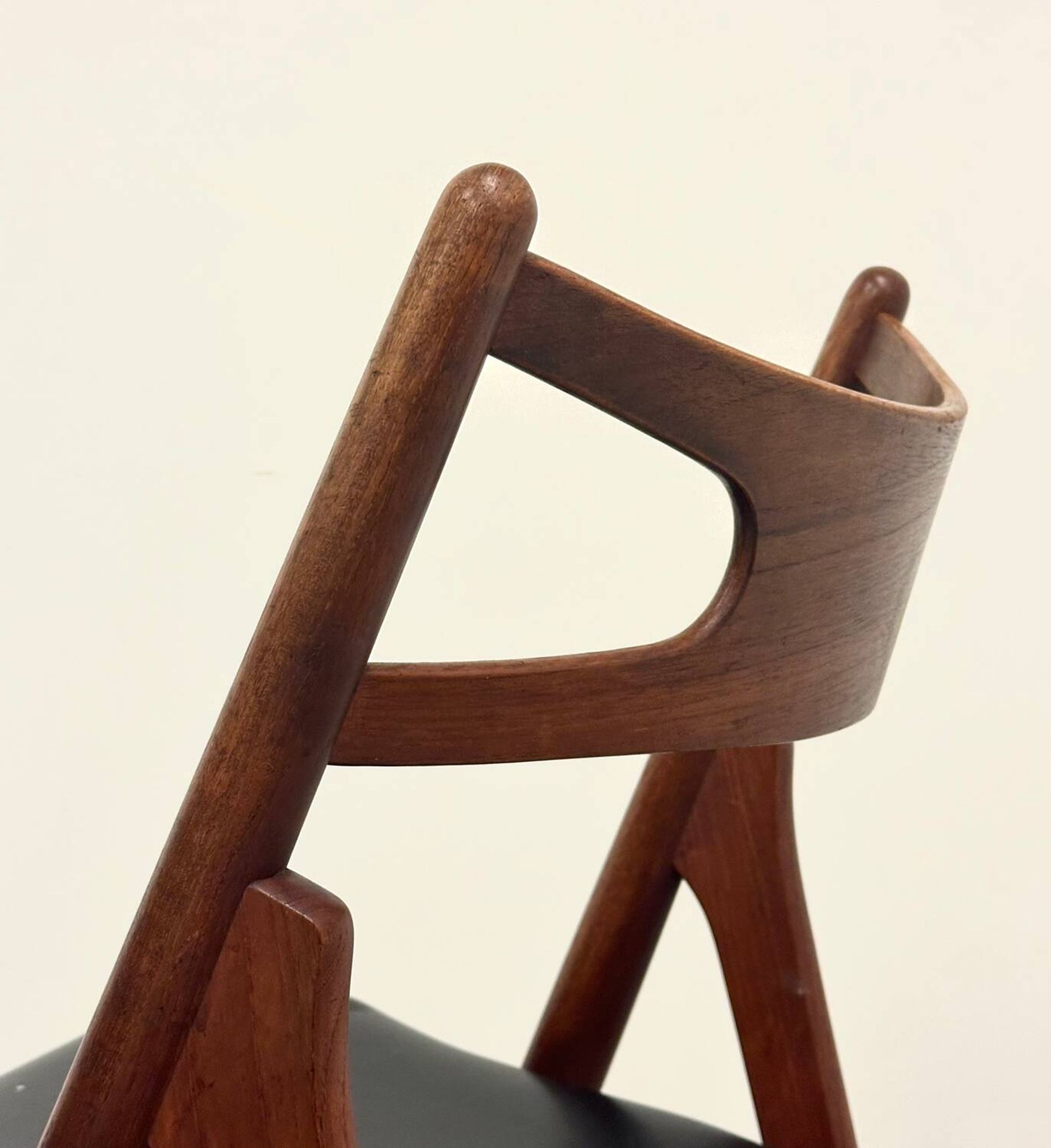 4x Teak Dining Chairs Hans J. Wegner CH29 Sawbuck