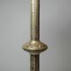 Large pair of antique gilded bronze candlesticks, Gothic style from the 19th century.