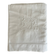 Drap ancien monogrammé BL - Toile métis "Fleur bleue"