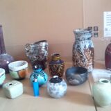 Glazed vase shiny white silver