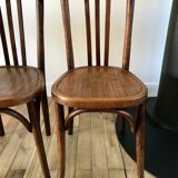 Set of 5 baumann bistro chairs in bent wood stamped xxth