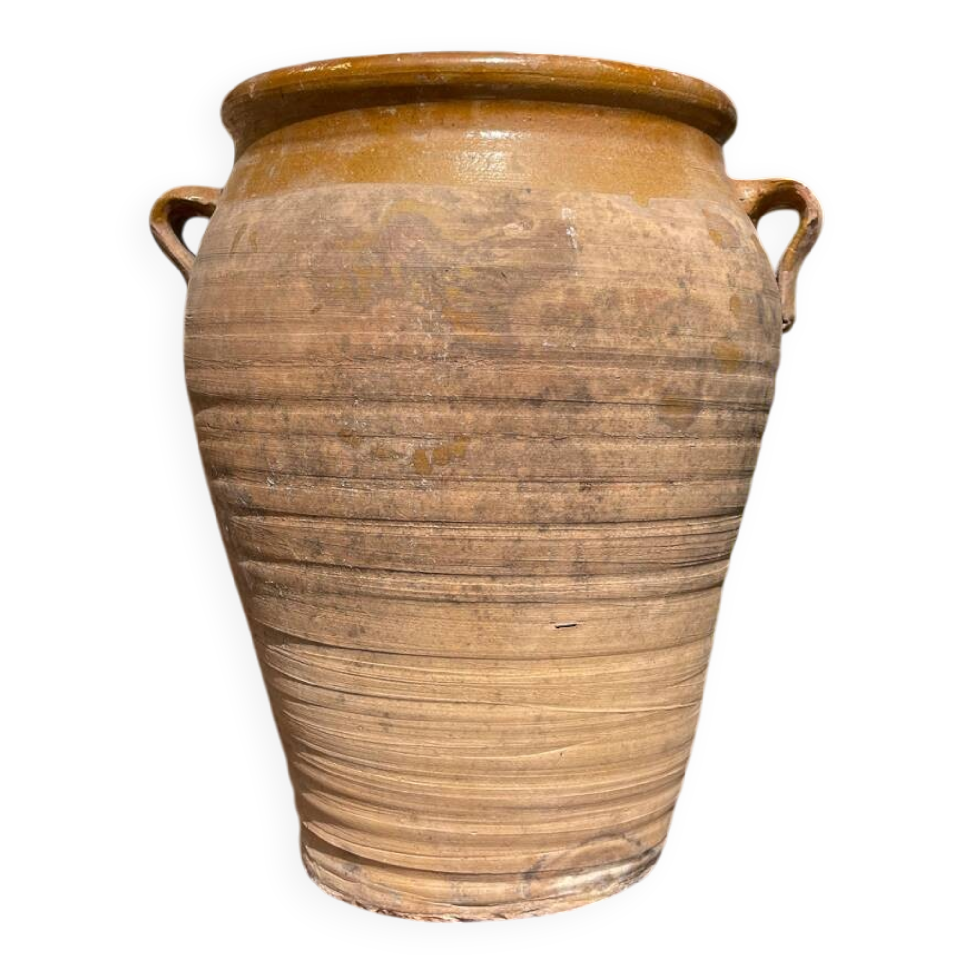 Ancient terracotta pottery jar