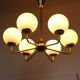 Mid-century Upward Sputnik Golden Chandelier, 60s