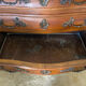 Walnut chest of drawers Louis XV style 3 drawers Bronze handles Mid-twentieth
