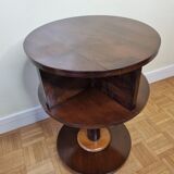 Solid wood pedestal table in Art Deco style