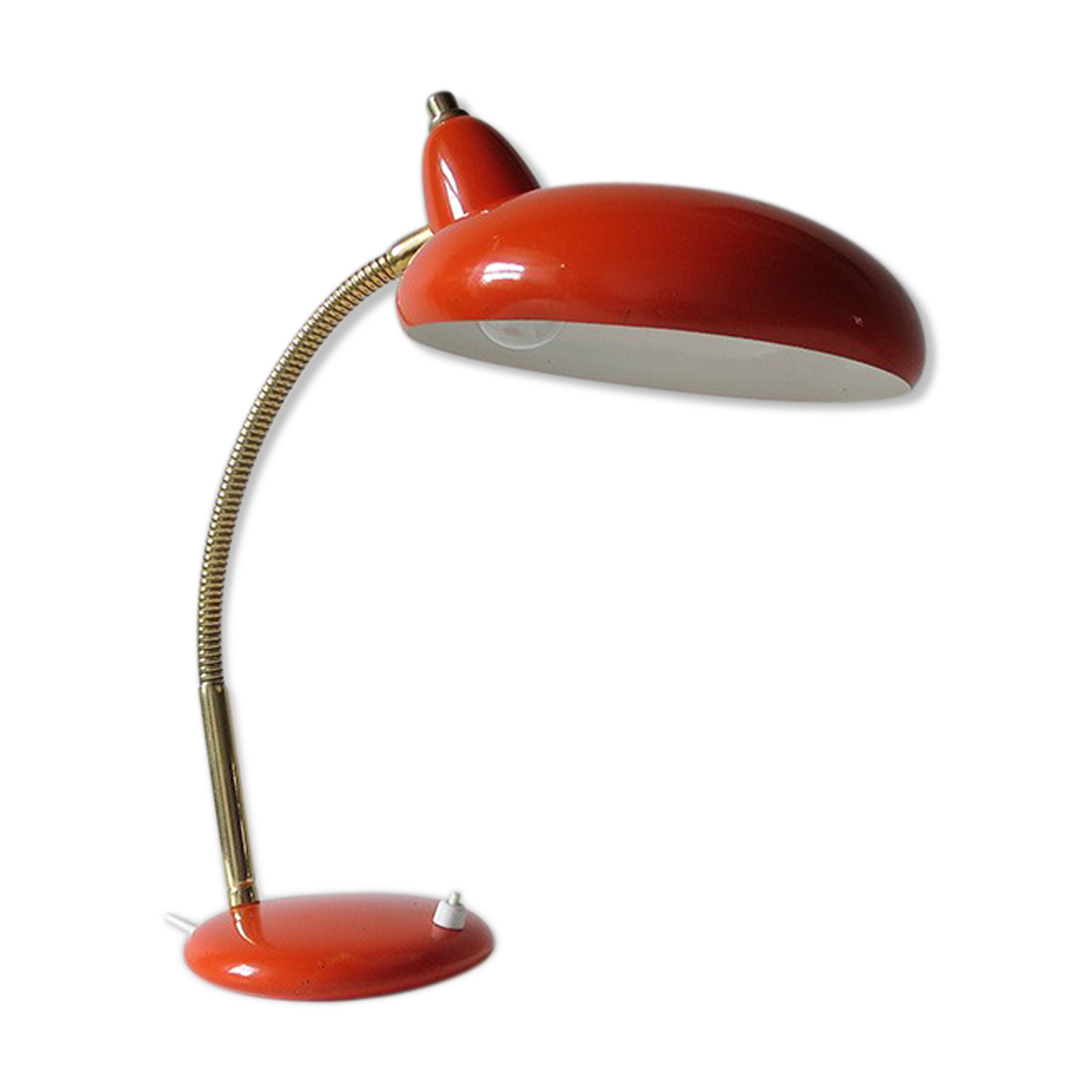 Orange flexible desk lamp