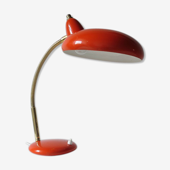 Orange flexible desk lamp