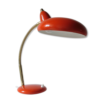 Orange flexible desk lamp