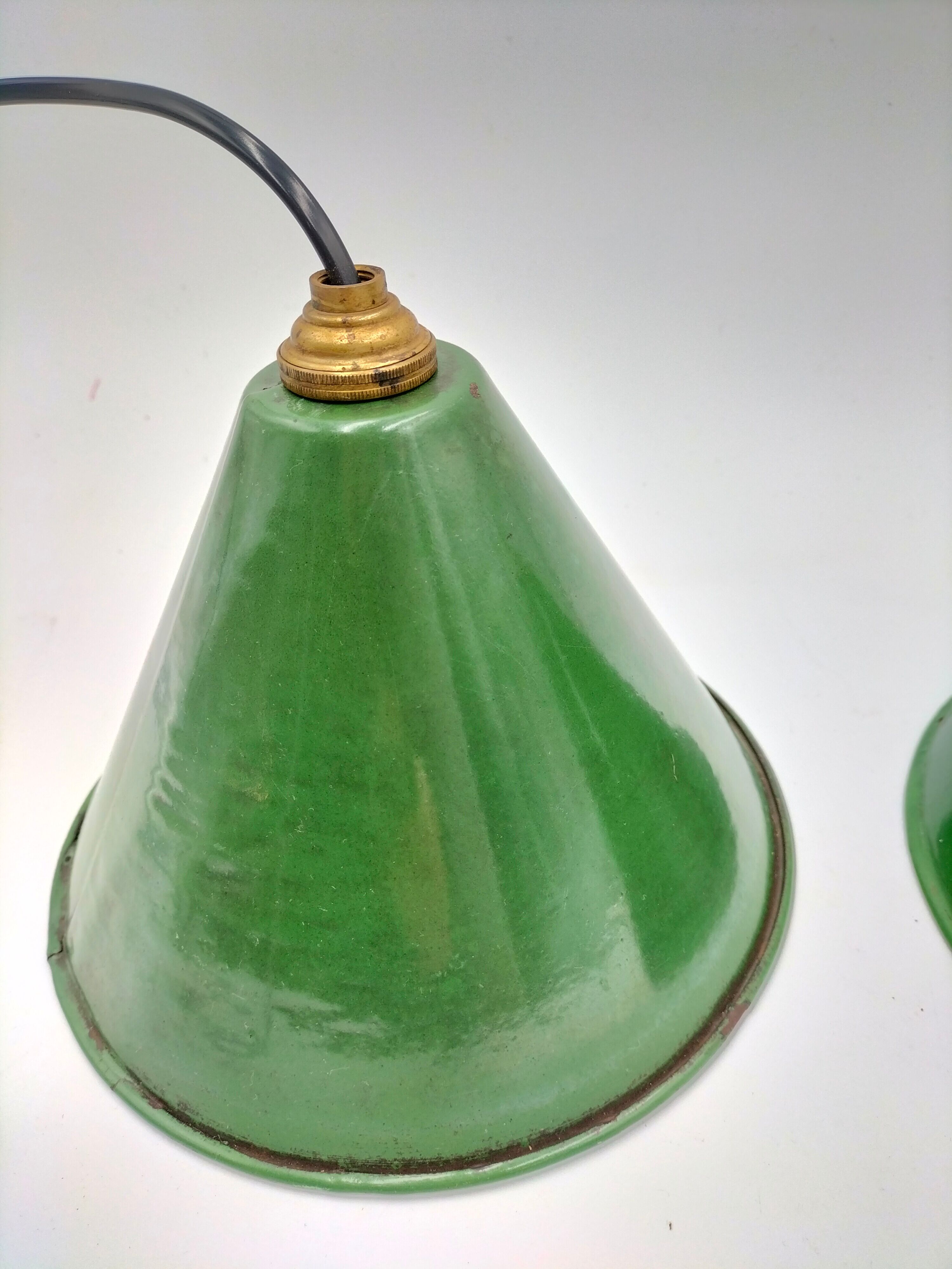 Pair of industrial hanging lamps