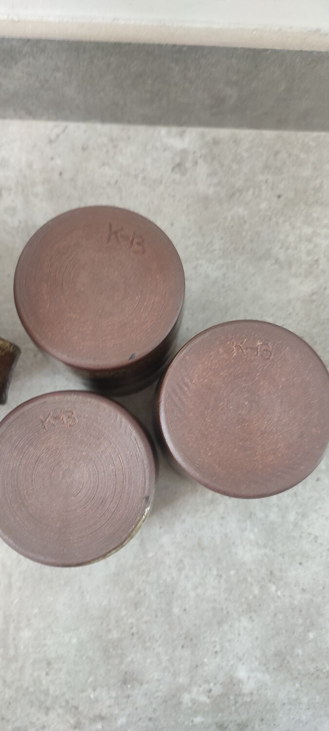 Ceramic workshop service in stoneware signed by karoly balogh.