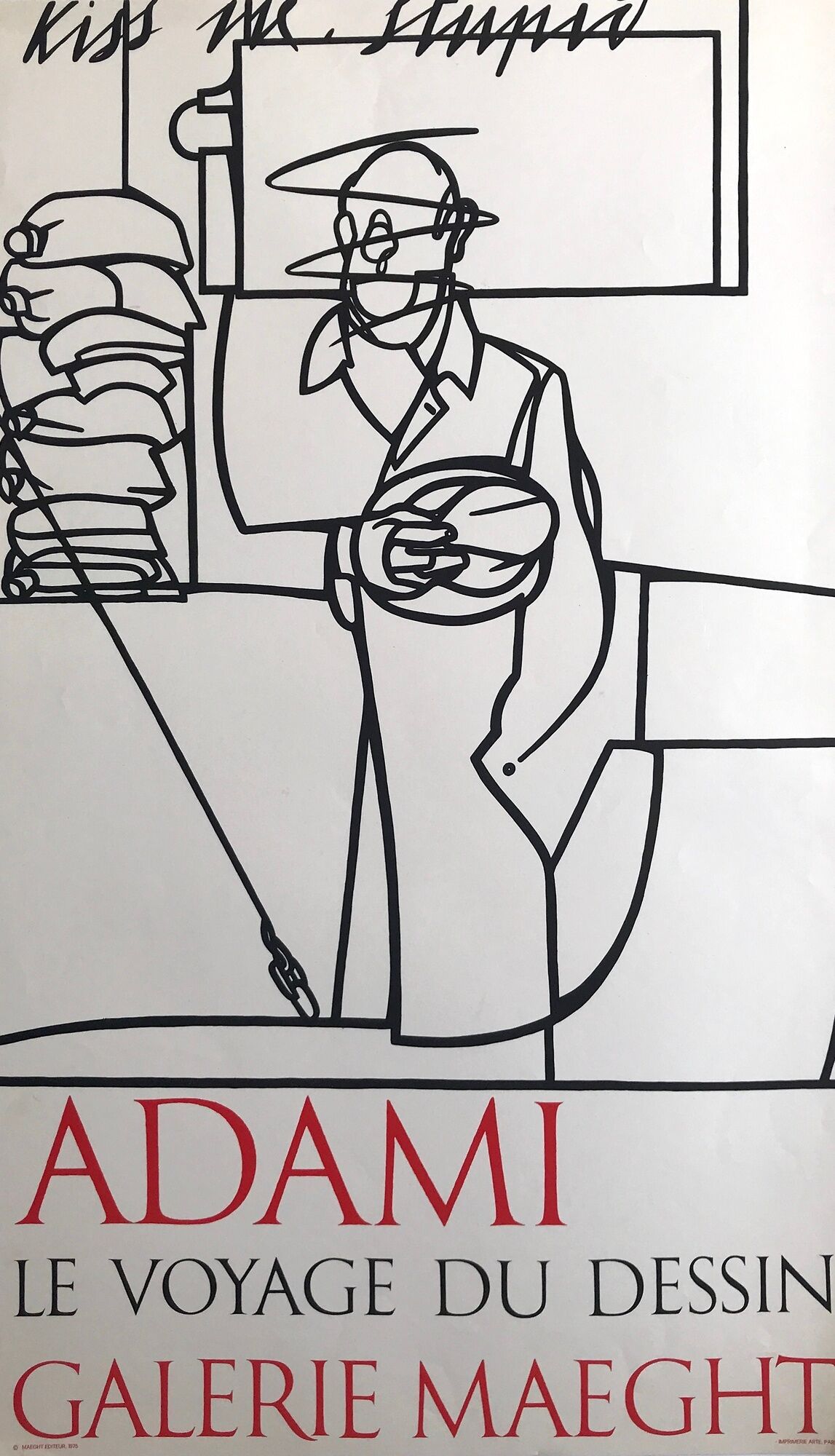 Lithograph poster by Valerio Adami, Galerie Maeght, 1975