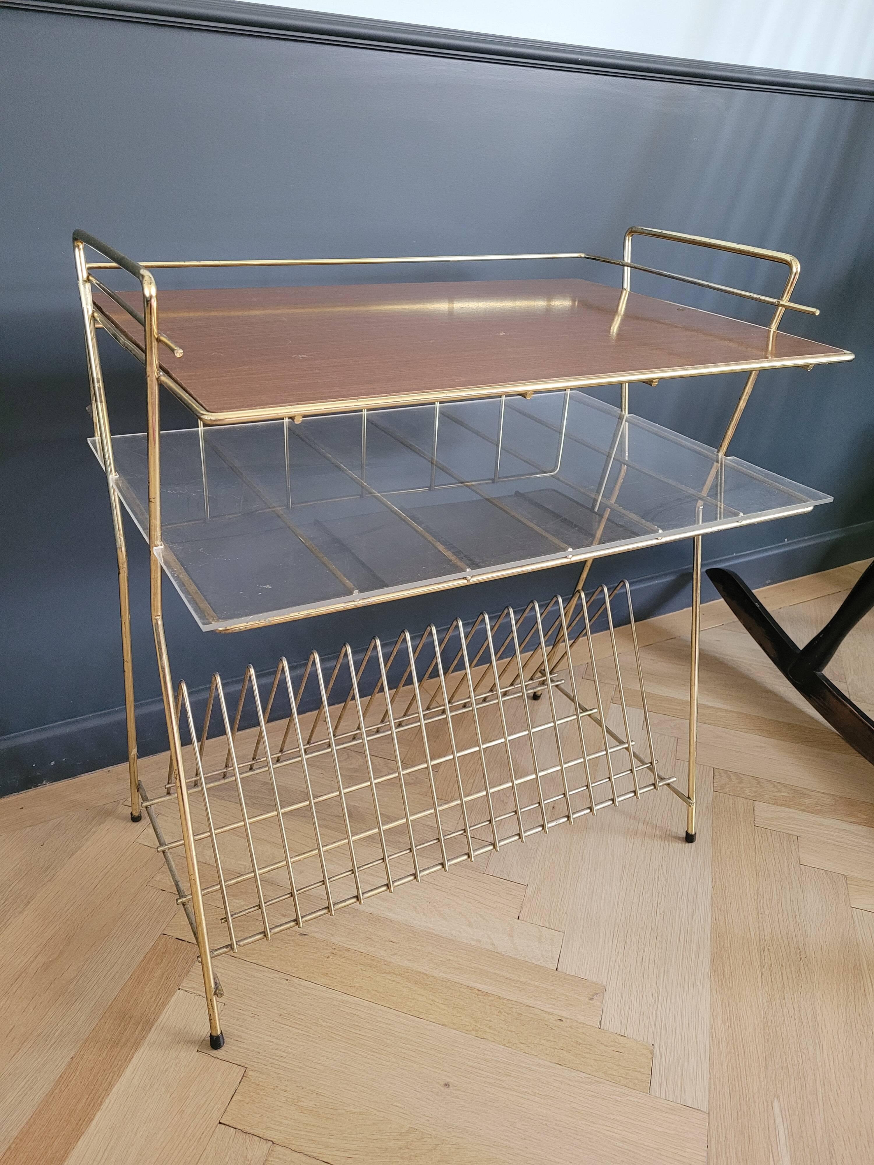 Console side table vinyl door