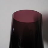 6 eggplant-colored glass cups