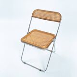 Castelli Plia wicker folding chairs Giancarlo Piretti, set of 8