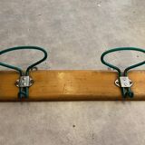 Old coat rack from the 50's double wood and metal hooks