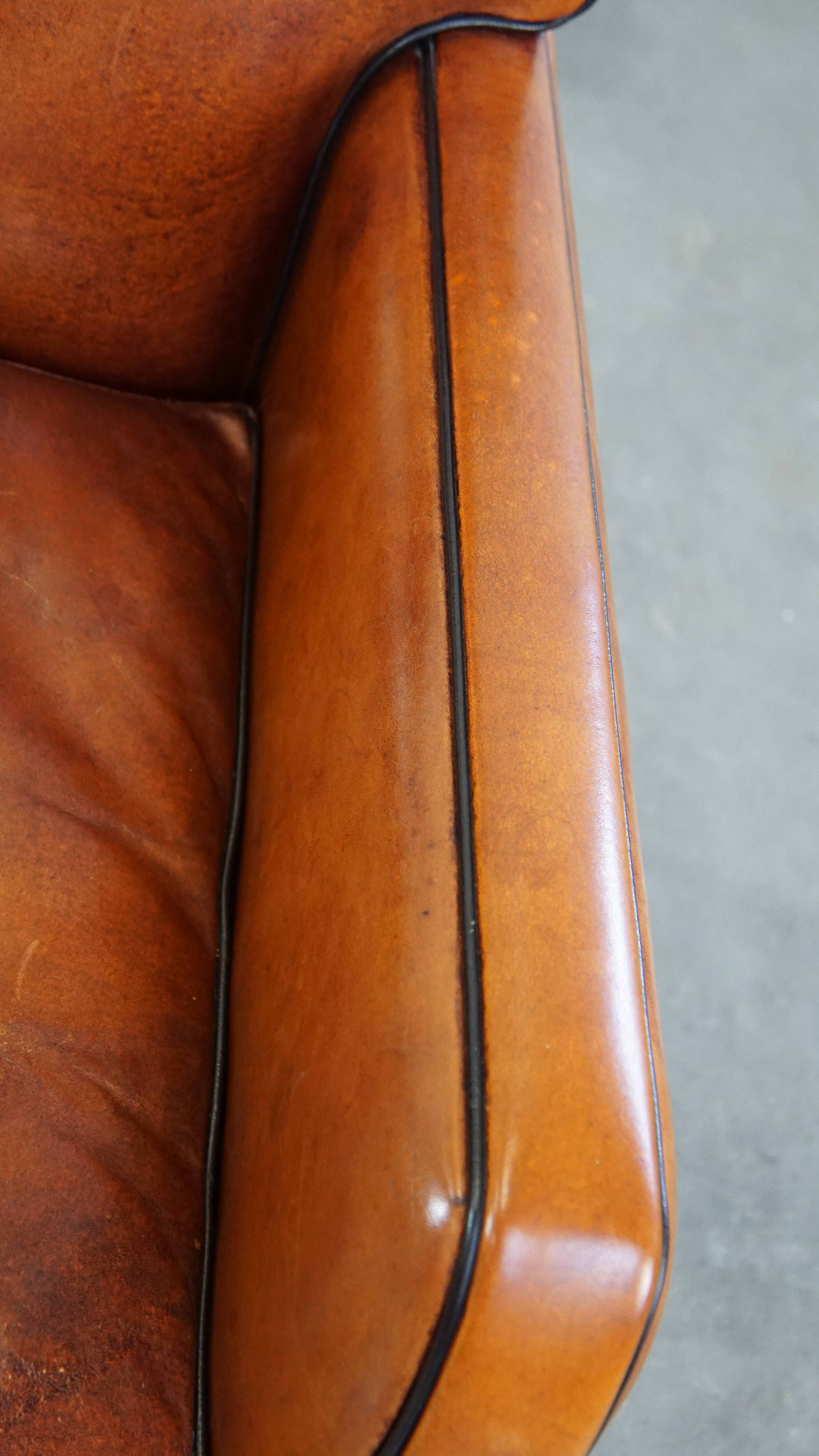 Sheepskin leather armchair