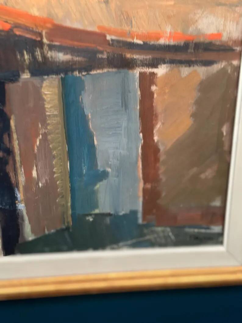 Large Original Swedish Oil on Canvas – “Still Life” by Ingvar Hällgren – Signed – Vintage & Framed – 89 × 42 cm (35" × 16.5")
