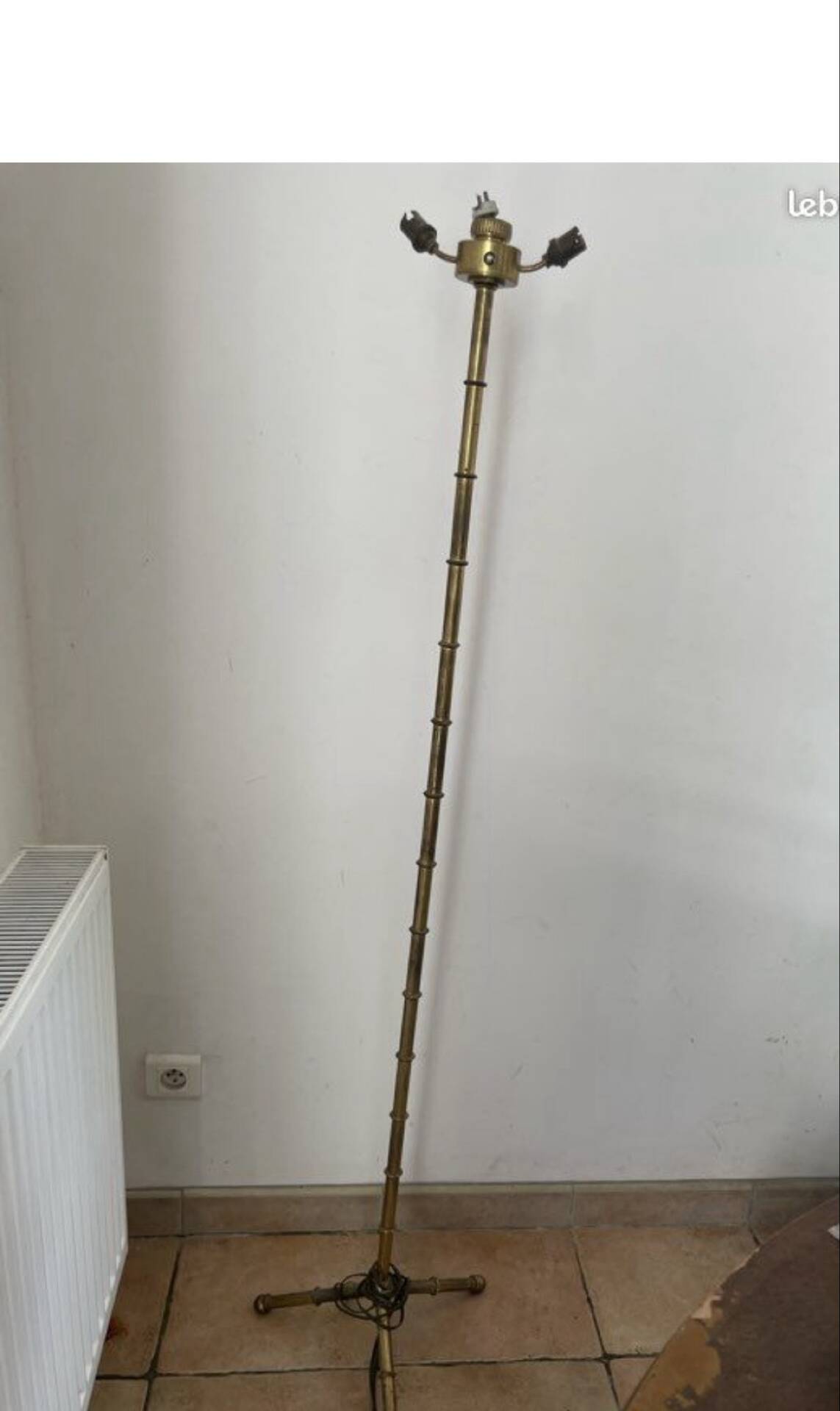 Bronze bamboo floor lamp, 19th century.