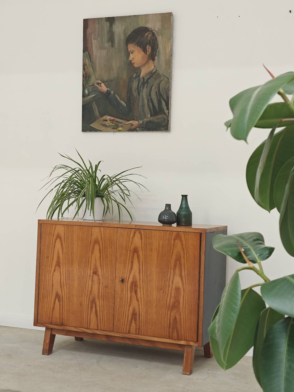 Small buffet with two doors by Frantisek Jirak, oak, 1960.