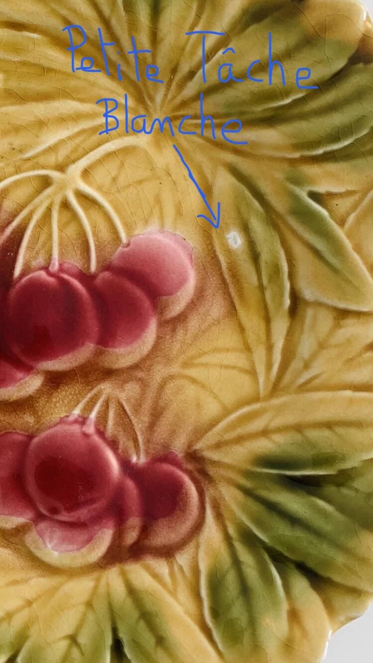 Barbotines: Ceramic dessert service from Sarreguemines.