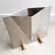Vintage RVS Art Deco Vase with wooden 'legs' Mid Century