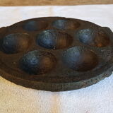 Old stone dish for cooking eggs / ideal in decoration for floating candles - underside