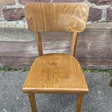 4 bistro chairs Curved wood Restaurant Paris bistro baumann 1970