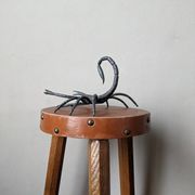 Handcrafted metal scorpion sculpture, curiosity cabinet, arthropod object