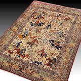 Tapis d'orient Iran Ispahan en laine et soie