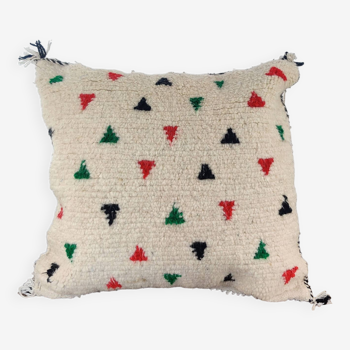 Berber cushion with colorful triangles