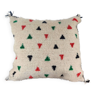 Berber cushion with colorful triangles