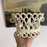 Lattice planter in Langeais earthenware with a zinc tray.