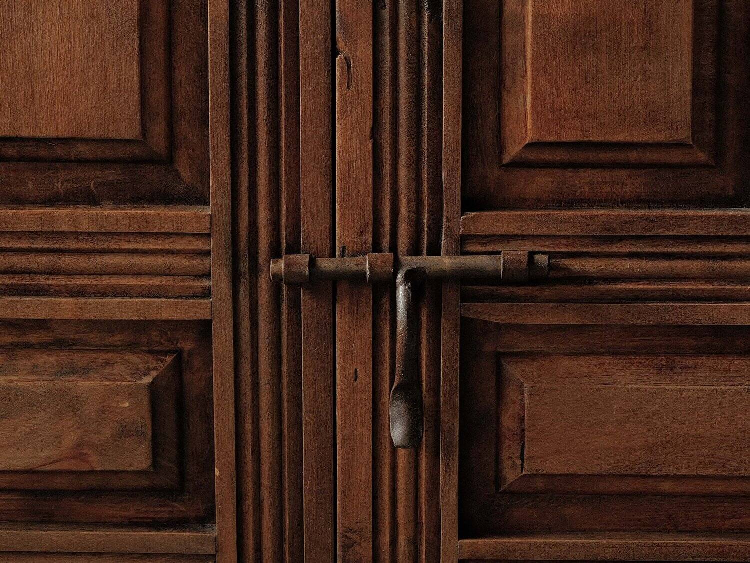 Handcrafted two-door cabinet, Spain, circa 1950