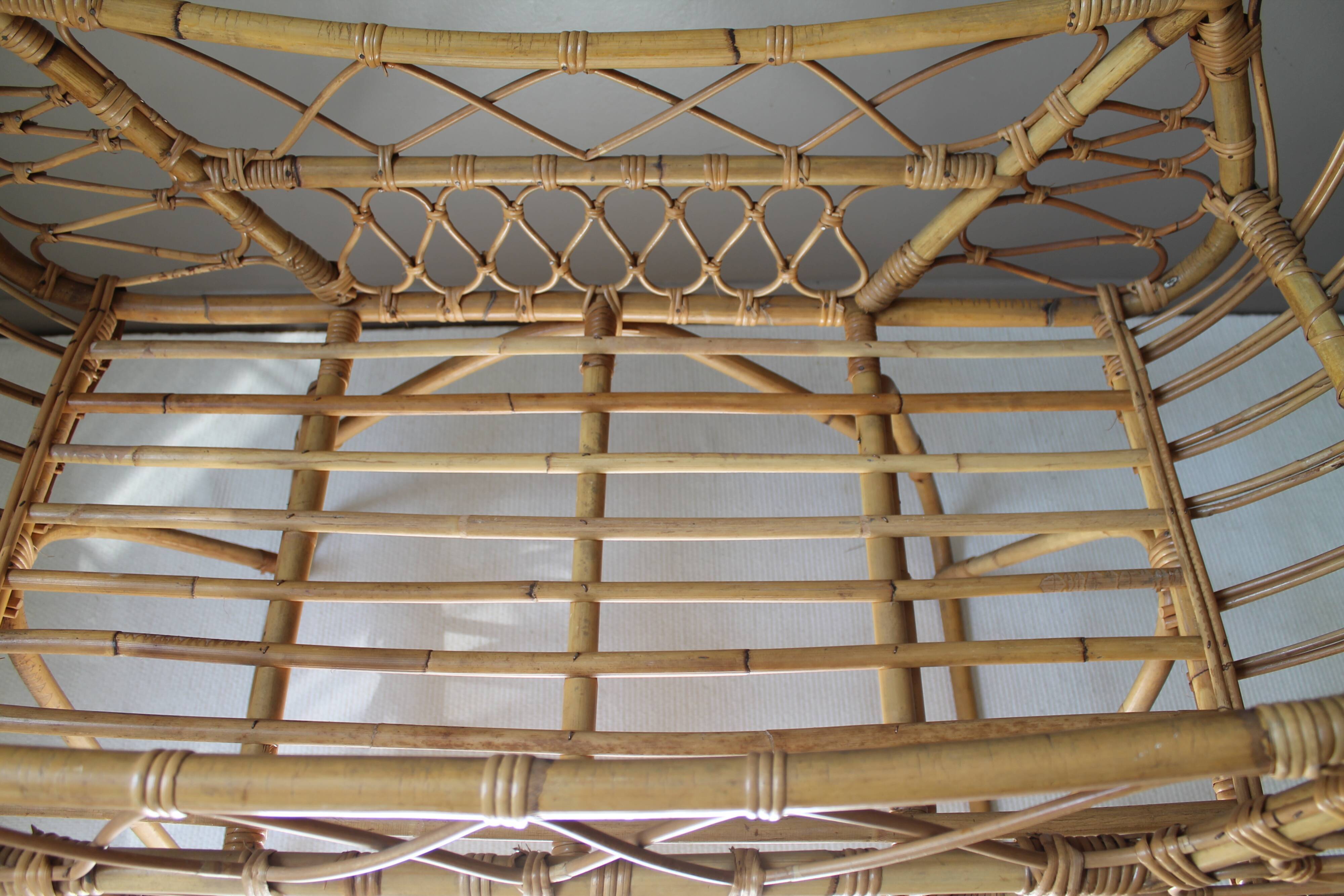 Vintage rattan cradle