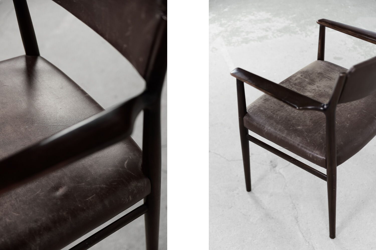 Brown leather executive chair by Arne Vodder, 1960