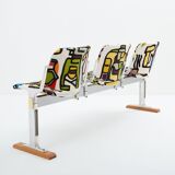 Giancarlo Piretti for Castelli fabric bench Pierre Frey 1970