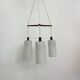 Mid-century design pendant lamp teak and opaline glass , 1970s