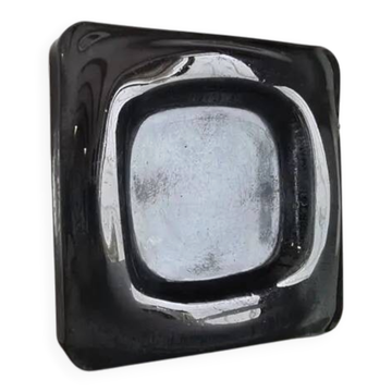 Cendrier en verre fumé des années 70 - Vide-poche carré MCM