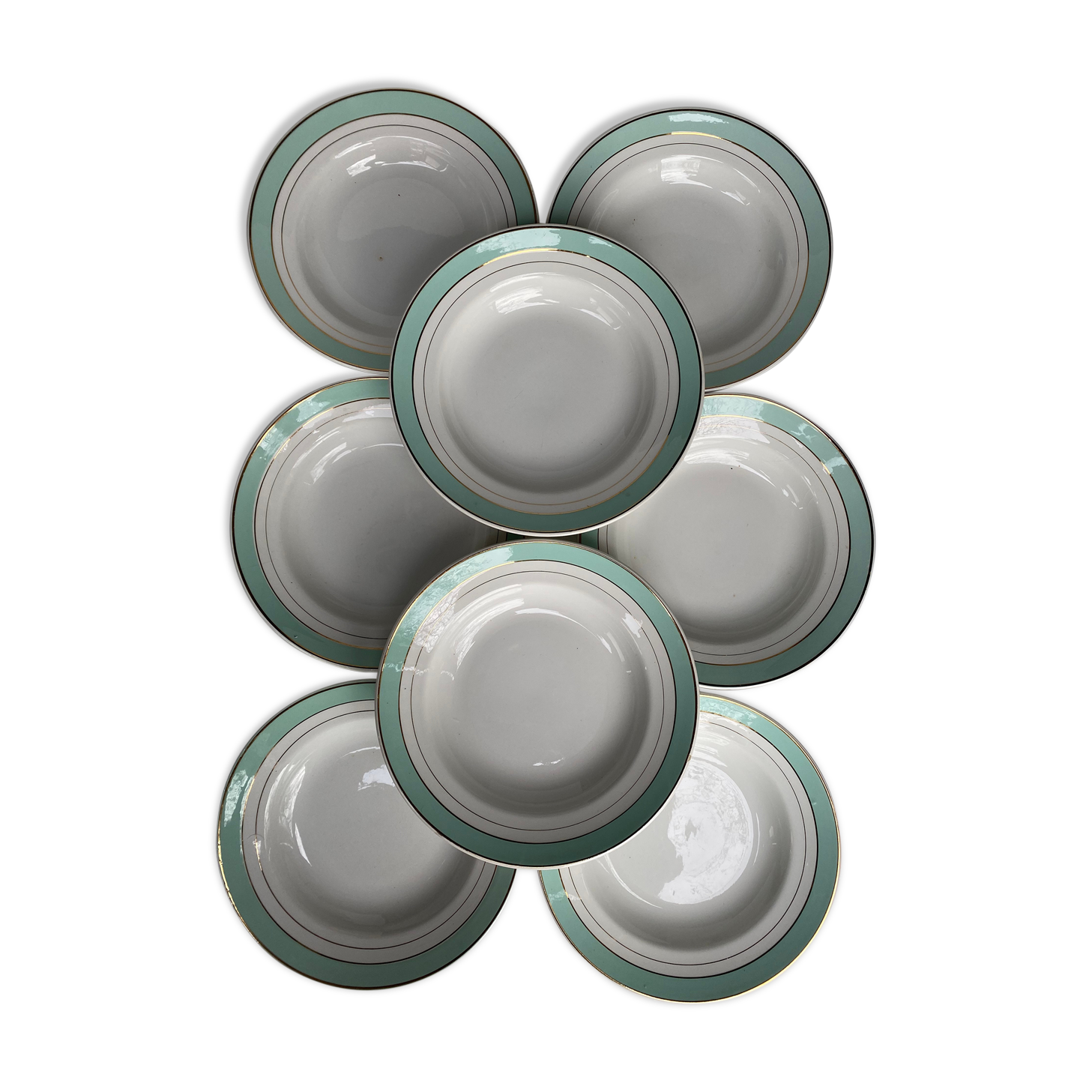 Hollow plates Regency half porcelain of Luneville