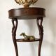 Empire style swan neck and lion paw pedestal table