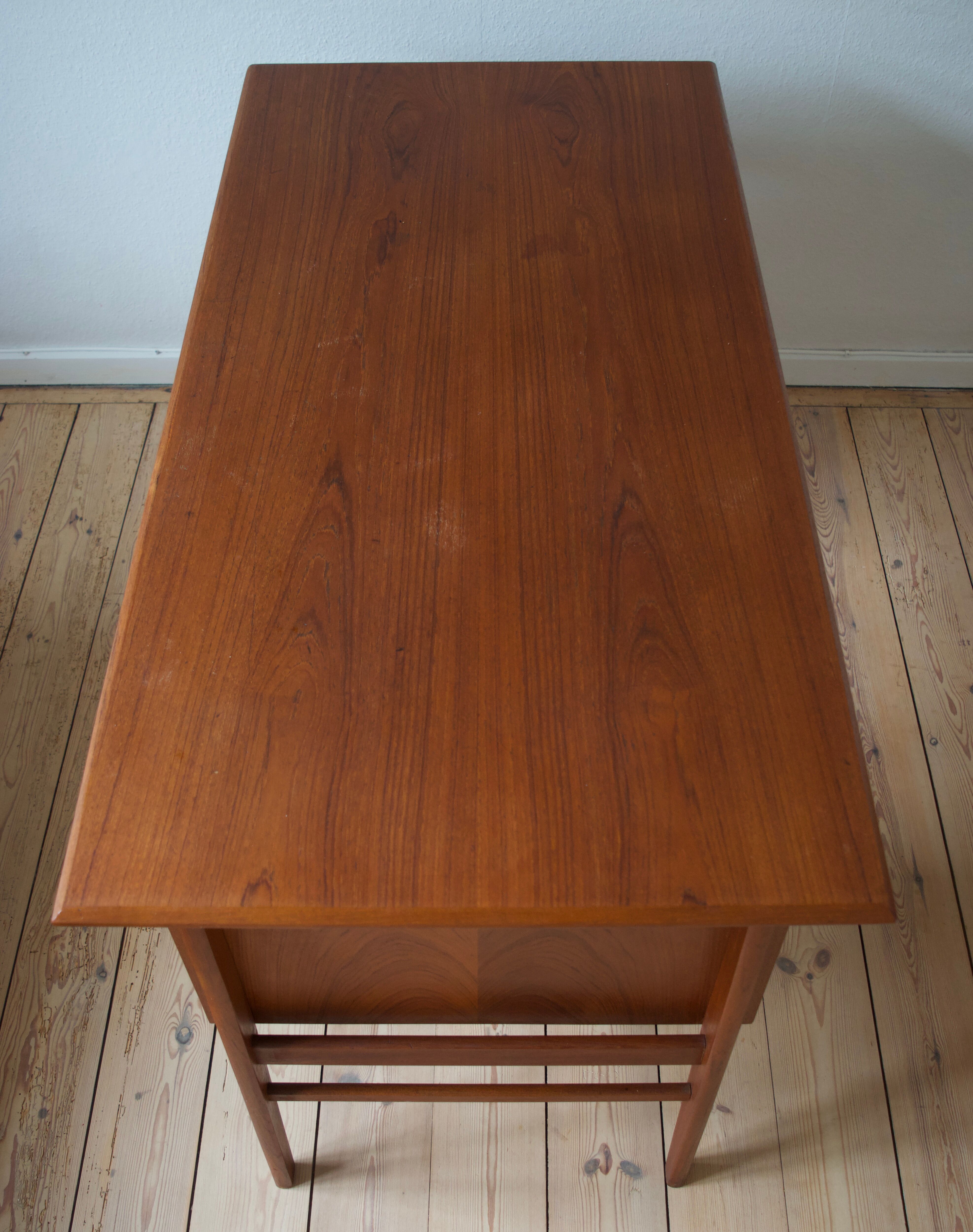 Danish teak desk by Gunnar Nielsen for Tibergaard, 1960s