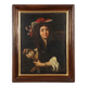 Ancient painting with a religious subject, oil on canvas, 18th century.