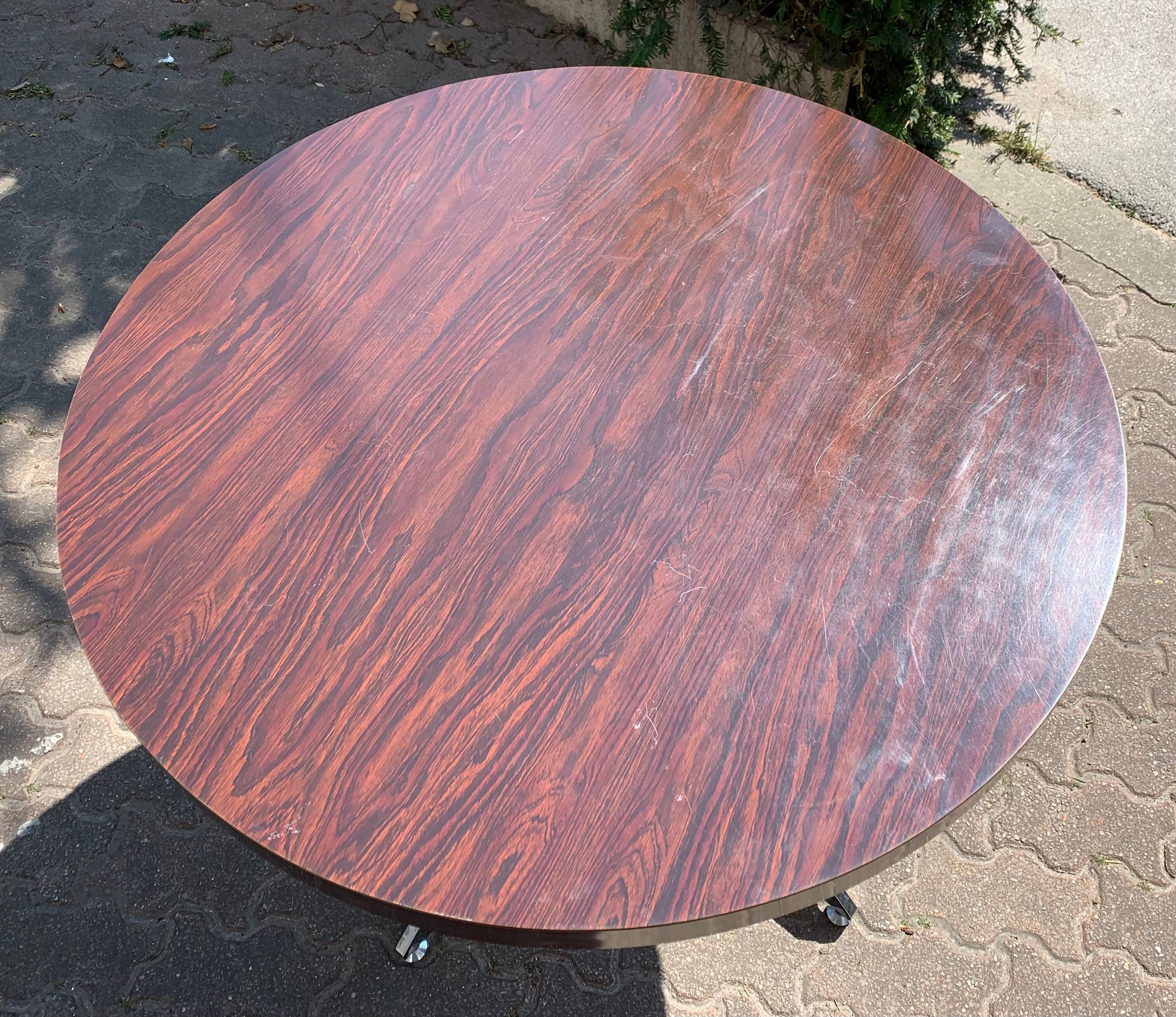 Table Roche Bobois around 1970 laminated rosewood