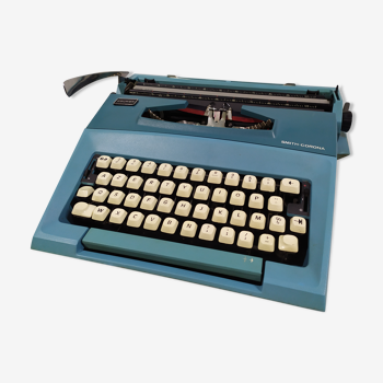 Machine à écrire vintage smith-corona courier bleu