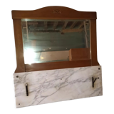 Trumeau mirror art-deco marquetry marble wood