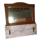 Trumeau mirror art-deco marquetry marble wood