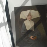 Signed portrait - Horned nun 42.5 / 32.5 on panel