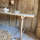 Farmhouse table on trestles