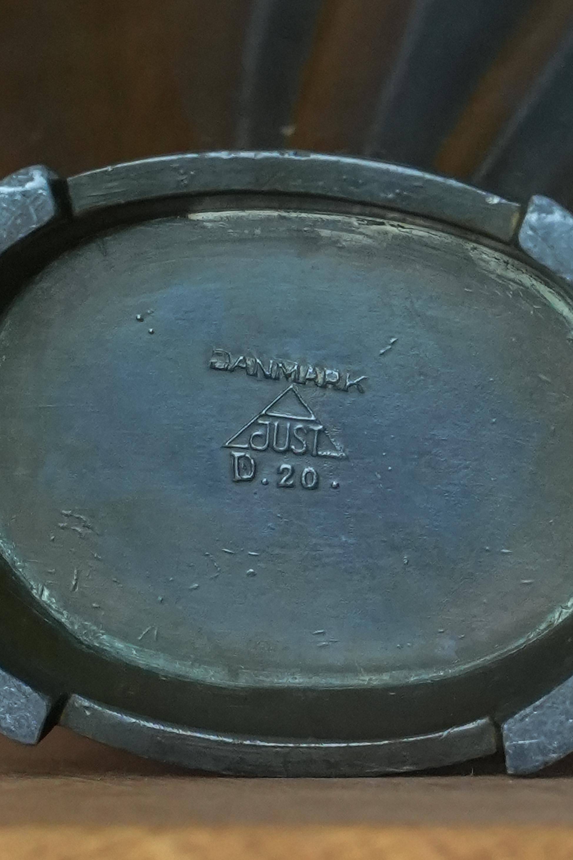 Just Andersen Art Deco Vase in Patinated Disco Metal, Denmark, 1930s, Model D20